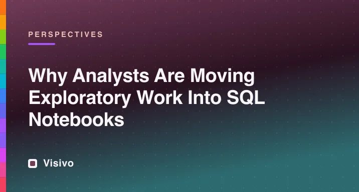 A SQL notebook with query, result table, and chart cells feeding into a code-defined dashboard